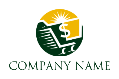 finance logo dollar sign forming shopping cart