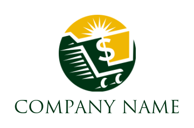 finance logo dollar sign forming shopping cart