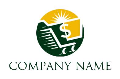 finance logo dollar sign with sun inside circle