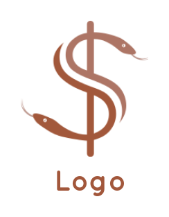 animal logo online snakes forming dollar sign