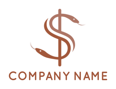 animal logo online snakes forming dollar sign