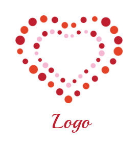 create a dating logo dots creating hearts shape 