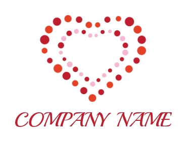 create a dating logo dots creating hearts shape 