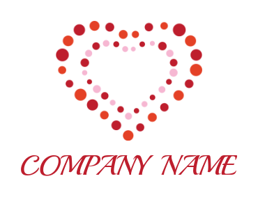 create a dating logo dots creating hearts shape 