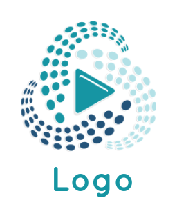 media logo dotted swooshes around play button