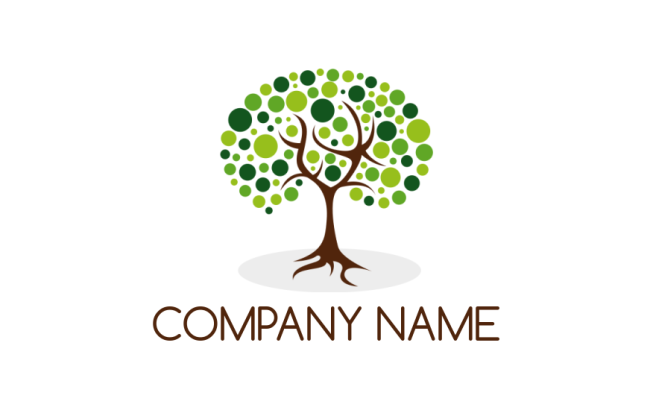make a landscape logo dotted tree with shadow | Logo Template by ...