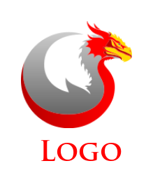 design a games logo dragon with swoosh tail
