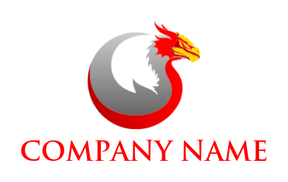 design a games logo dragon with swoosh tail