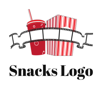 entertainment logo drink popcorn movie reel
