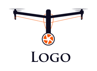 photography logo drone with camera shutter