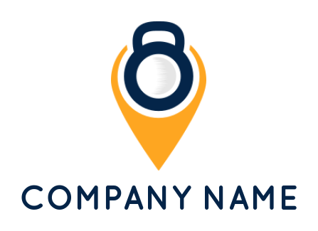 gym logo kettle bell in location pin