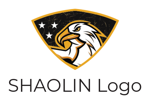 make a pet logo eagle and stars inside shield