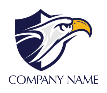 animal logo template eagle come out from shield