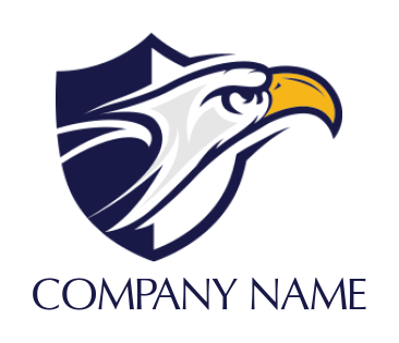 iconic animal logo template eagle come out from shield 