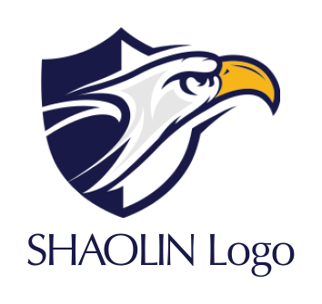 animal logo template eagle come out from shield