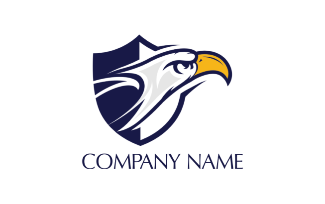 animal logo template eagle come out from shield
