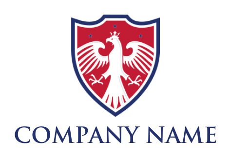 Generate a  security logo of eagle in shield crest - logodesign.net