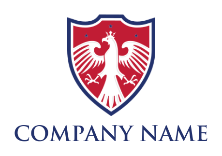 Generate a  security logo of eagle in shield crest - logodesign.net