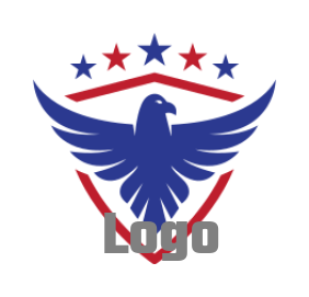 eagle in shield with stars Logo Template by