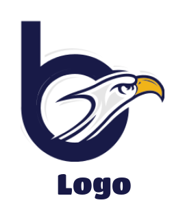 Make a Letter B logo eagle incorporated in letter B