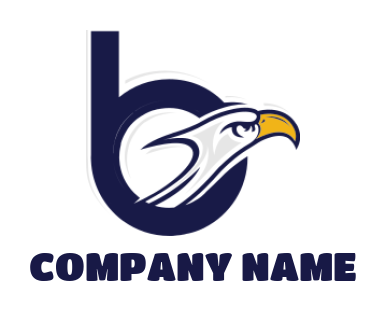 Make a Letter B logo eagle incorporated in letter B