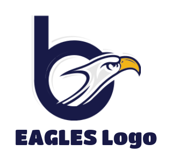 Make a Letter B logo with eagle inside