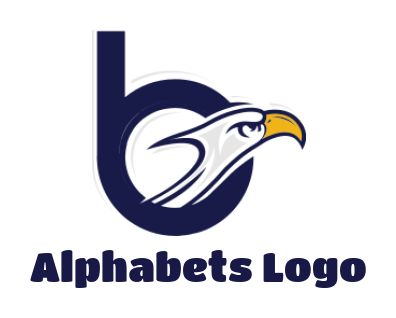 Make a Letter B logo eagle incorporated in letter B