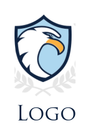 create a badge logo eagle in a shield with wheat