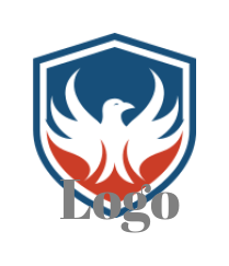 eagle design set inside shield crest 