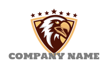 bald eagle flying on American stripe triangle | Logo Template by