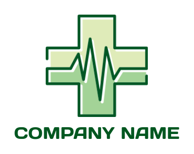 make a medical logo ECG line and medical sign