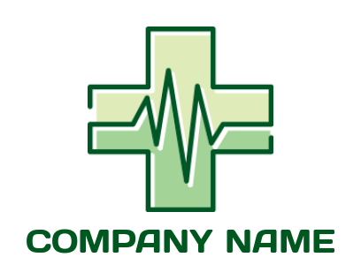 make a medical logo ECG line and medical sign - logodesign.net