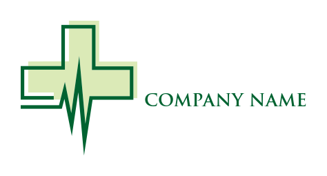 medical logo symbol ecg line forming cross sign - logodesign.net