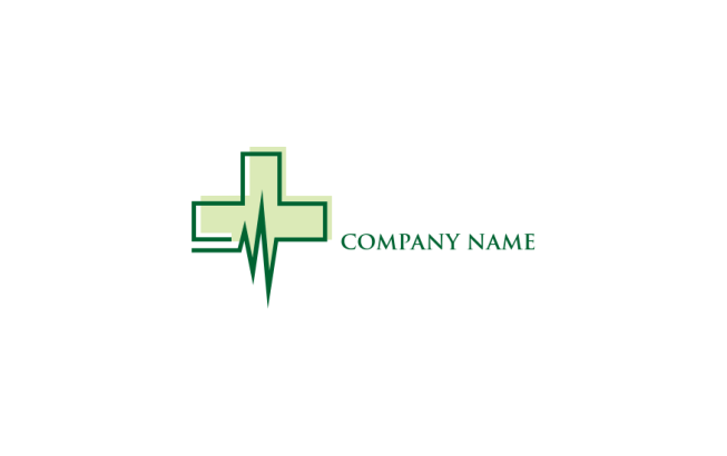 medical logo symbol ecg line forming cross sign - logodesign.net