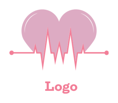 generate a medical logo ECG merged with heart