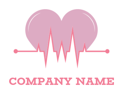 generate a medical logo ECG merged with heart