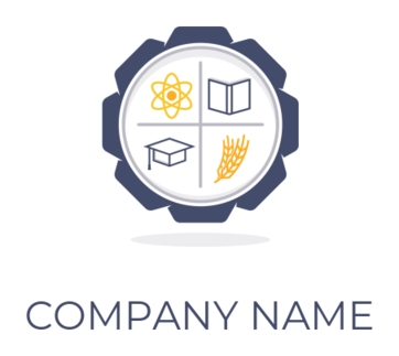 education logo symbols inside the gear