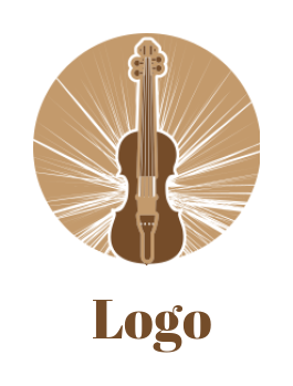 design a entertainment logo electric guitar in circle 