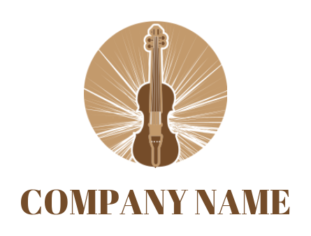 design a entertainment logo electric guitar in circle 