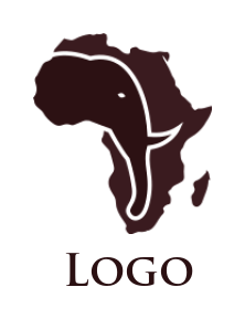 elephant face in Africa map icon