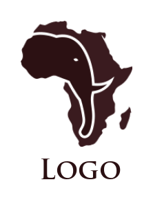 animal logo template elephant face in Africa map - logodesign.net