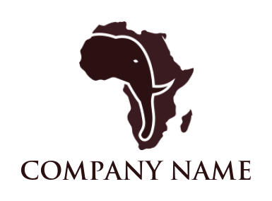 animal logo template elephant face in Africa map - logodesign.net