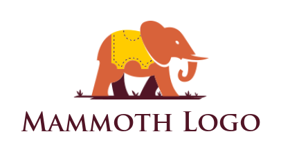 elephant wearing ticket stamp logo creator