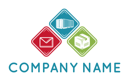 logistics logo envelope container printer square