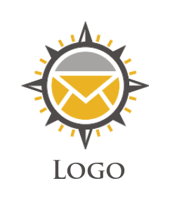 trade logo envelope inside an abstract compass