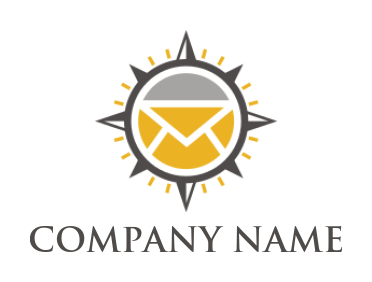 trade logo envelope inside an abstract compass