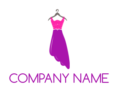 fashion logo maker evening dress on hanger - logodesign.net