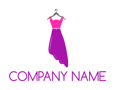 evening dress logo concept on hanger 