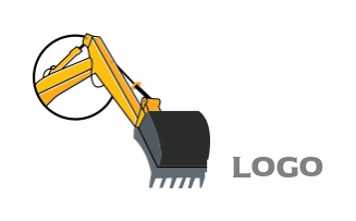 excavator and circle
