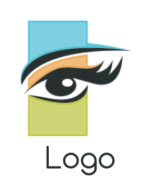 generate a beauty logo eye inside a rectangle